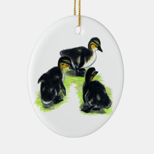 Mallard Ducklings Keramik Ornament (Rechts)