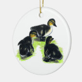 Mallard Ducklings Keramik Ornament (Links)