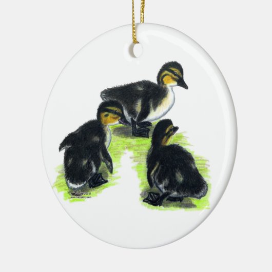 Mallard Ducklings Keramik Ornament (Links)