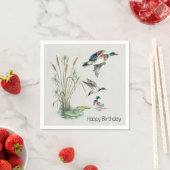 Mallard Ducks and Cattails Geburtstag Serviette (Beispiel)