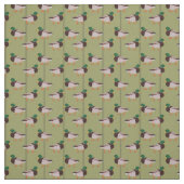 Mallard Ducks Illustrationen über Olivenöle Grün Stoff (Muster)