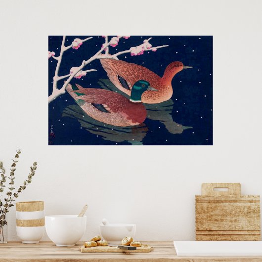 Mallard Ducks Kawase Hasui 1950 Poster (Küche)