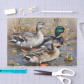 Mallard Ducks Watercolor Decoupage Seidenpapier (Handwerk)