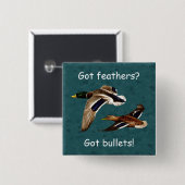Mallard Encks im Flug Aquamarin Button (Vorne & Hinten)