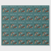 Mallard Encks im Flug Aquamarin Geschenkpapier (Flach)