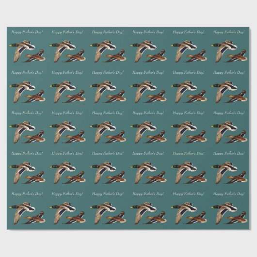 Mallard Encks im Flug Aquamarin Geschenkpapier (Flach)