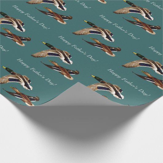 Mallard Encks im Flug Aquamarin Geschenkpapier (Ecke)