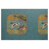 Mallard Encks im Flug Aquamarin Stoff (Fat Quarter (45,7 x 55,9 cm))