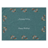 Mallard Encks im Flug Aquamarin Tischdecke (Vorderseite (Horizontal))