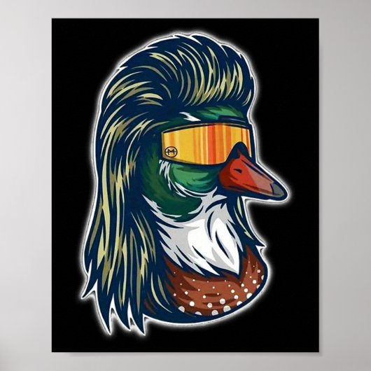 Mallard-Ente mit Mullet und Gläsern Poster (Vorne)