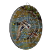 Mallard Enten fliegen über Teich Dartscheibe (Vorderseite Links)