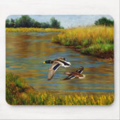 Mallard Enten fliegen über Teich Mousepad (Vorne)