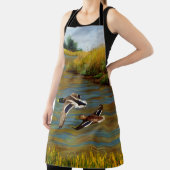 Mallard Enten fliegen über Teich Schürze (InSitu)