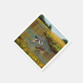 Mallard Enten fliegen über Teich Serviette (Ecke)