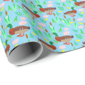 Mallard Enten in einem Sumpflandmuster Geschenkpapier (Rolleneckpunkt)