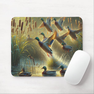 Mallard Enten in Sunlit Pond Mousepad