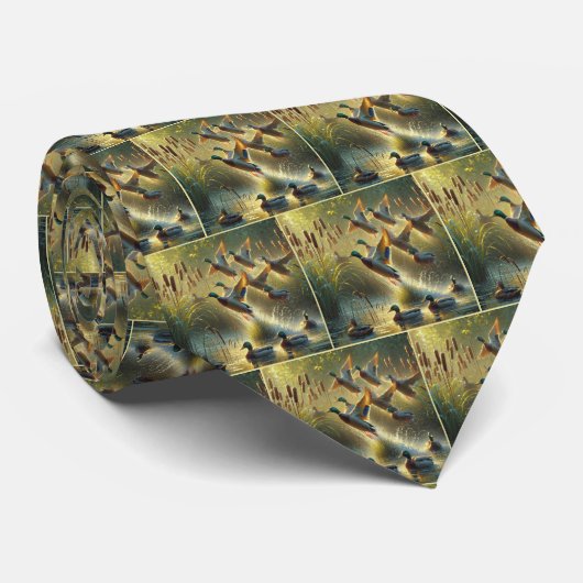 Mallard-Enten mit Käfern Krawatte (Gerollt)