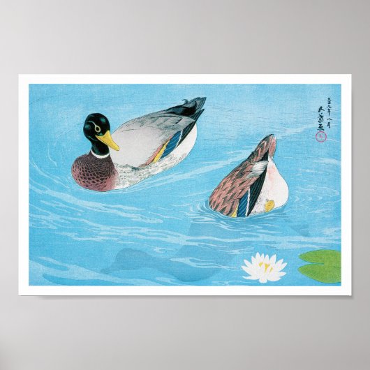Mallard im Teich, Goyō Hashiguchi Poster (Vorne)