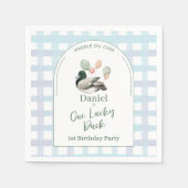 Mallard Lucky Duck 1st Birthday Serviette (Vorderseite)