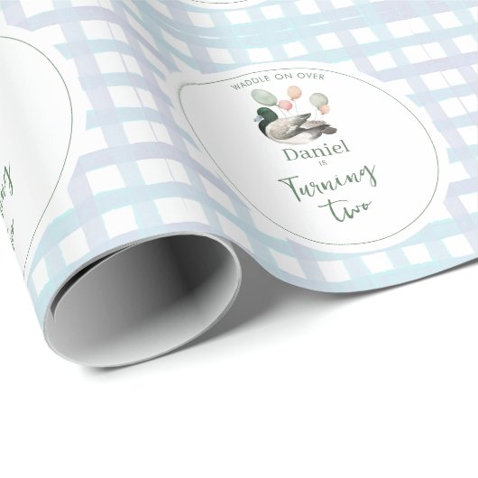 Mallard Lucky Duck Any Age Birthday Geschenkpapier (Rolleneckpunkt)