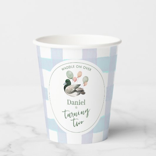 Mallard Lucky Duck for Any Age Birthday Pappbecher (Vorderseite)