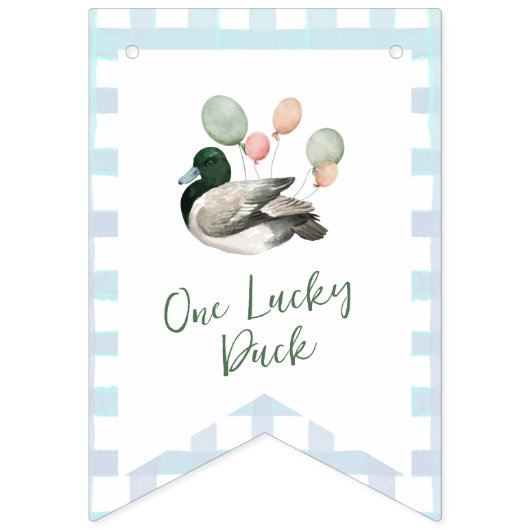 Mallard Lucky Duck Geburtstag Wimpelkette (Erste Fahne)
