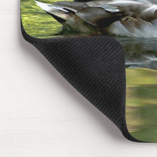 Mallard Mirrored auf grünem Wasser Mousepad (Ecke)