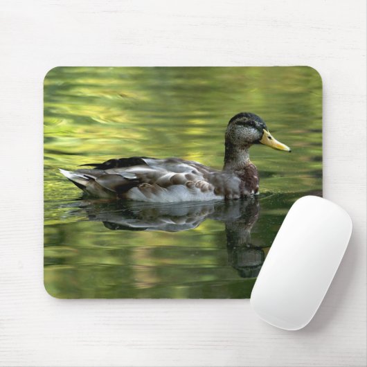 Mallard Mirrored auf grünem Wasser Mousepad (Mit Mouse)