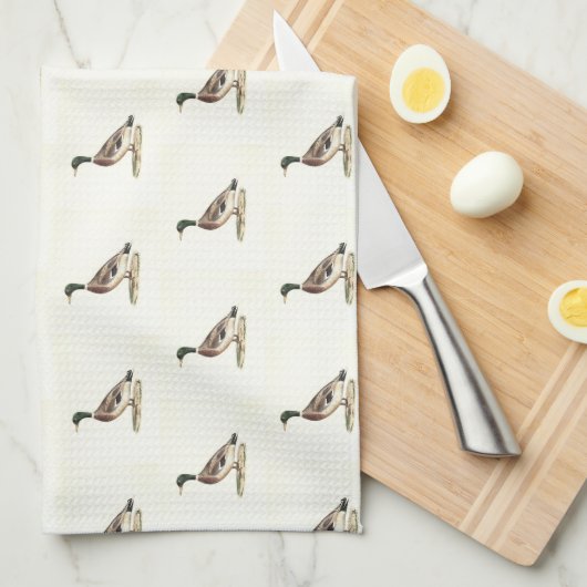 Mallard oder Wilde Ente (Anas platyrhynchos) Geschirrtuch (Viertel Falte)