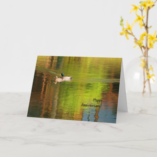 Mallard Pair - Happy Anniversary Card Karte (Gelbe Blume)