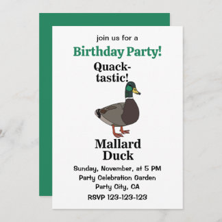 Mallard Quack-Tastic Duck Birthday Party Einladung