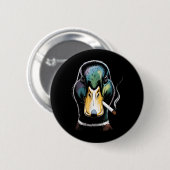 Mallard Smoking Cigarette Meme Funny Mallard Duck Button (Vorne & Hinten)