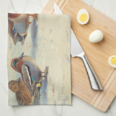 Mallard und aquamarin im Schnee, Vögel Geschirrtuch (Viertel Falte)