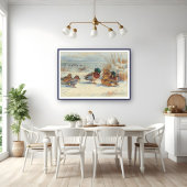 Mallard und aquamarin im Schnee, Vögel Poster