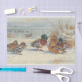 Mallard und aquamarin im Schnee, Vögel Seidenpapier (Handwerk)