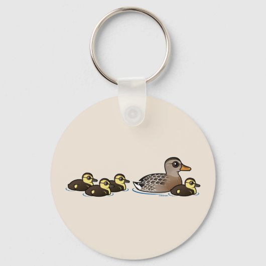 Mallard und vier Entlein Schlüsselanhänger (Vorderseite)