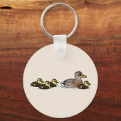 Mallard und vier Entlein Schlüsselanhänger (Vorderseite)