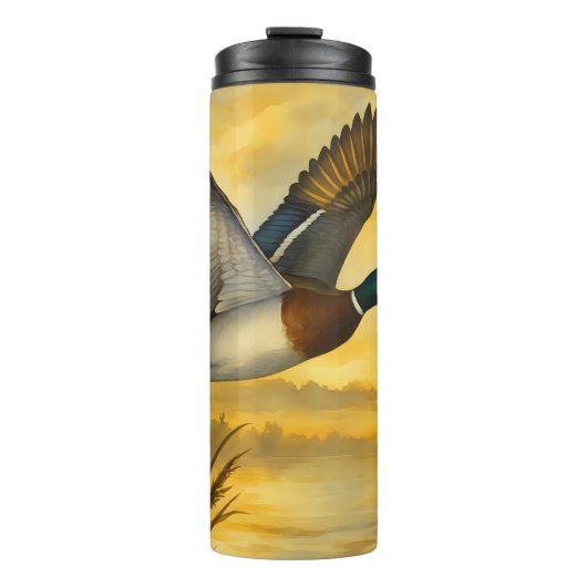 Mallards Goldener Stunden-Flug Thermosbecher (Vorderseite)