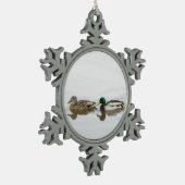 Mallards Schneeflocken Zinn-Ornament (Links)
