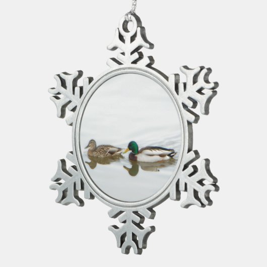 Mallards Schneeflocken Zinn-Ornament (Rechts)