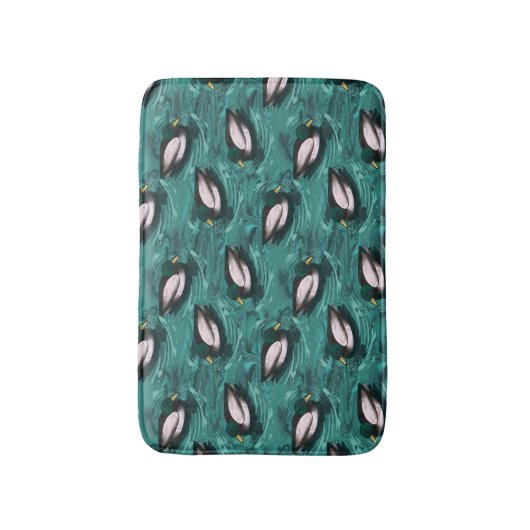 Mallards Schwimmen im Wassermuster Badematte (Vorderseite Vertikal)