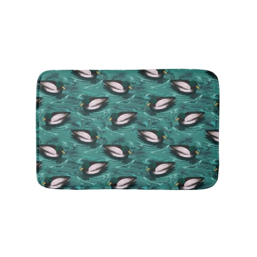 Mallards Schwimmen im Wassermuster Badematte (Vorderseite)