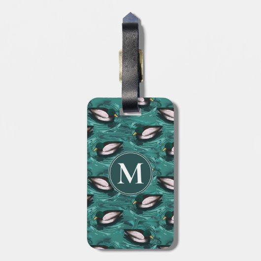 Mallards Schwimmen im Wassermuster Gepäckanhänger (Rückseite vertikal)