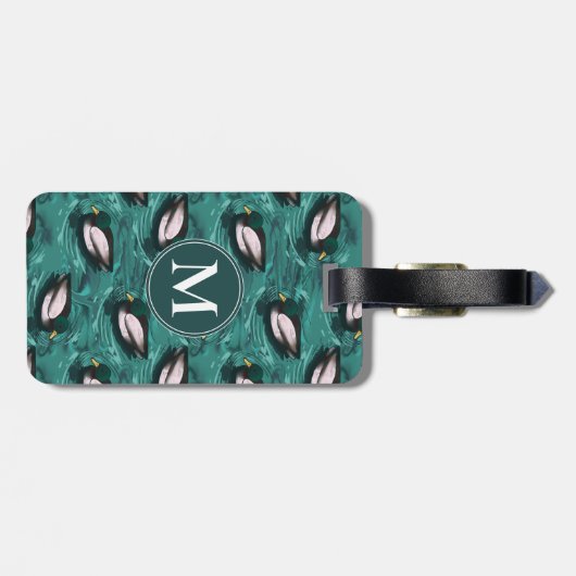 Mallards Schwimmen im Wassermuster Gepäckanhänger (Rückseite horizontal)