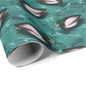 Mallards Schwimmen im Wassermuster Geschenkpapier (Rolleneckpunkt)