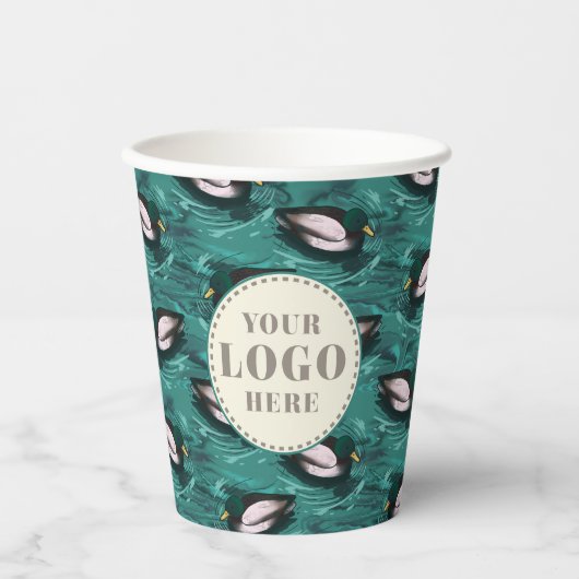 Mallards Schwimmen im Wassermuster Pappbecher (Vorderseite)