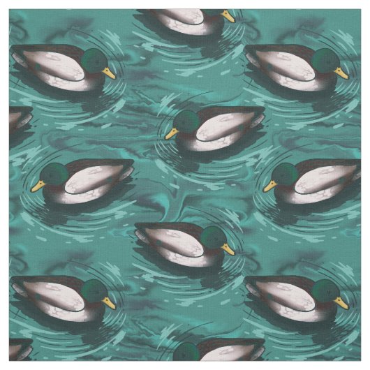Mallards Schwimmen im Wassermuster Stoff (Muster)