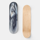 Mallastic Wolf Art, Digital Art Design Skateboard (Vorderseite)