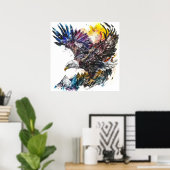 Mallesty Eagle Wasserfarbe Poster (Heimbüro)