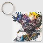 Mallesty Eagle Wasserfarbe Schlüsselanhänger (Vorderseite)